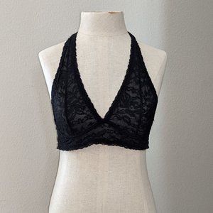 Black Lace Halter Bralette M/L